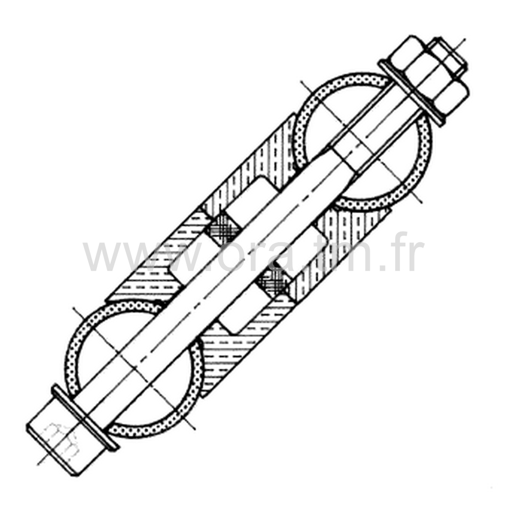 DRU - ENTRETOISE TUBE ROND - APPUI CONCAVE